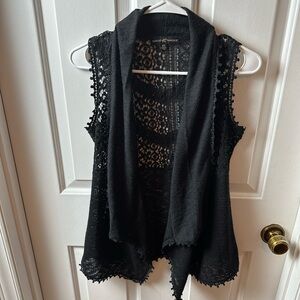Almost Famous Lace Open Front sweater Vest Size XS